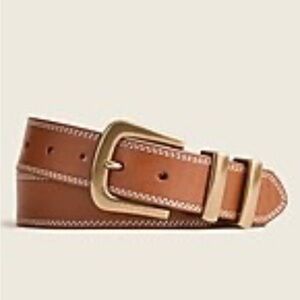 J.Crew Leather belt with large gold buckle BD072
